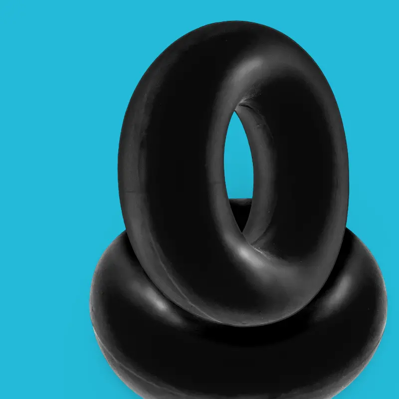 Hunky Junk Stiffy Cock Ring, 2-pack no-roll PLUS+Silicone | Dark-Ink