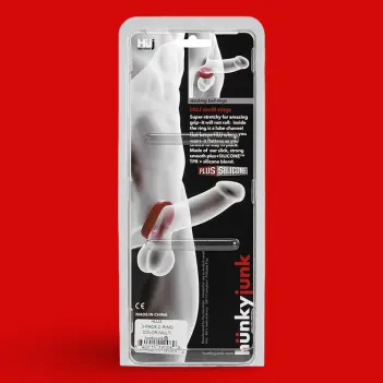 Hunky Junk HÜJ Cock Ring 3-Pack, stackable Plus+Silicone | Dark-Ink