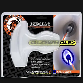 Oxballs Glowhole Analplug, LED 45 Farben, Plus+Silicone | Dark-Ink