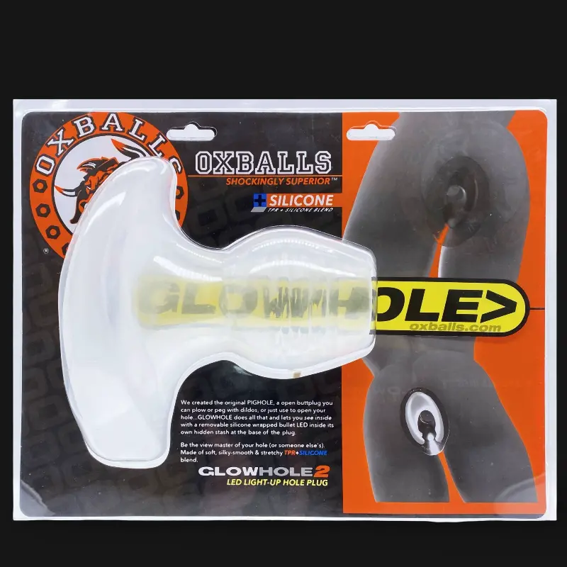 Oxballs Glowhole Analplug, LED 45 Farben, Plus+Silicone | Dark-Ink