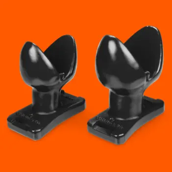 Plug anal Oxballs Spreader, cabeza partida snap-open | Dark-Ink