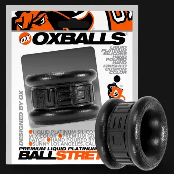 Estirador de escroto Oxballs NEO Short, 3,81 cm, platino | Dark-Ink