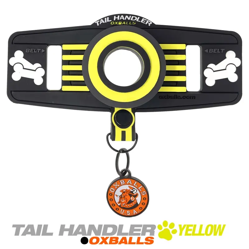 Oxballs Tail Handler Puppy Show Tail, belt-strap, silicone | Dark-Ink
