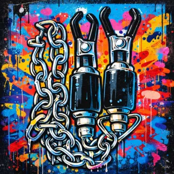 DARKLINE Barrel Nipple Clamps with Chain | Dark-Ink