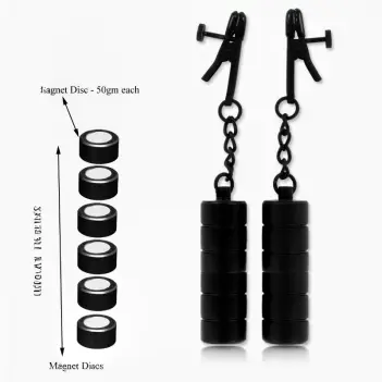 DARKLINE Magnetic Weighted Nipple Clamps – 6 poids | Dark-Ink