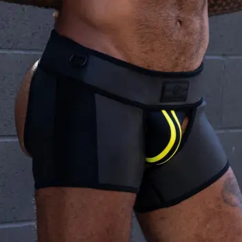 Mr S Leather Neoprene Chap Short Black | Short chap noir