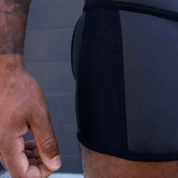 Mr S Leather Neoprene Chap Short Black | Short chap noir