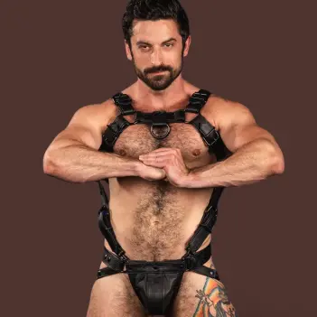 Mr S Leather Trojan 2.0 Body Harness – Harnais cuir | Dark-Ink