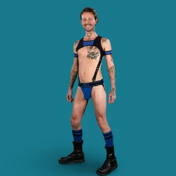 Mr S Leather Bold Color Jockstrap - Blue