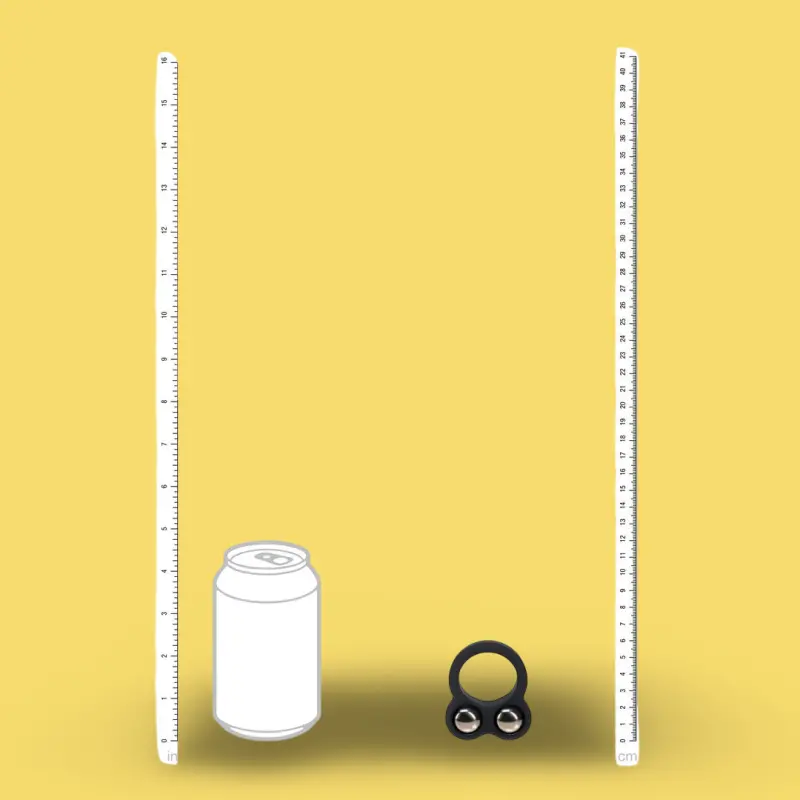 LEVELZ Double Weighted Ball Cock Ring Liquid Silicone Black | Dark-Ink
