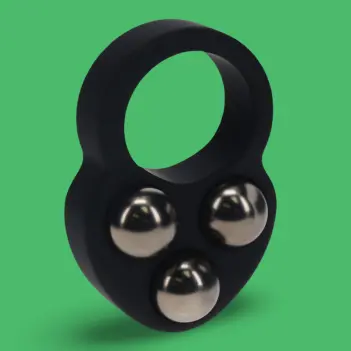 LEVELZ Triple Weighted Ball Cock Ring Liquid Silicone Black | Dark-Ink