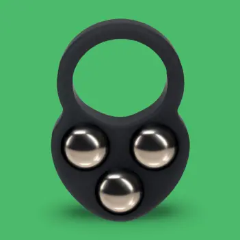 LEVELZ Triple Weighted Ball Cock Ring Liquid Silicone Black | Dark-Ink