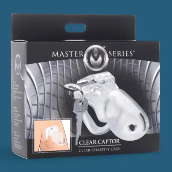 Clear Captor Chastity Cage transparente savec 4 anneaux
