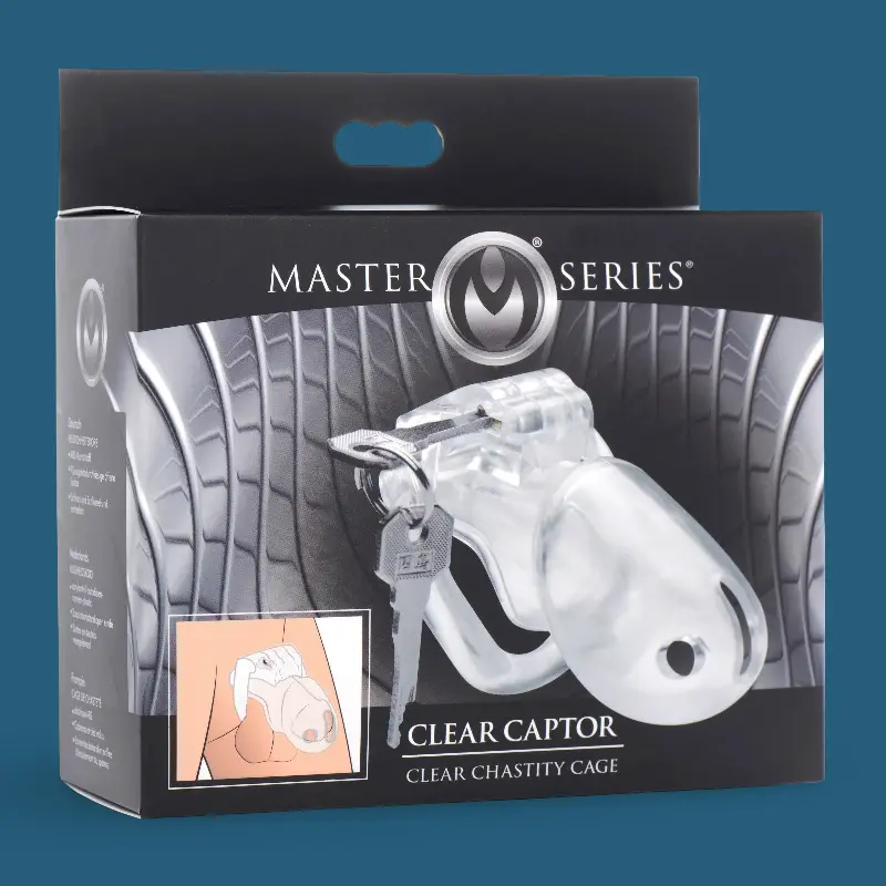 Clear Captor Chastity Cage transparente savec 4 anneaux