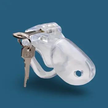 Clear Captor Transparent chastity cage with 4 removable rings