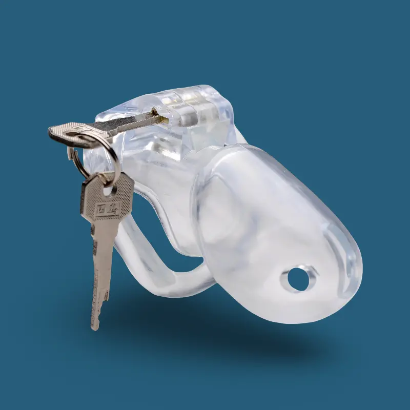 Clear Captor Transparent chastity cage with 4 removable rings