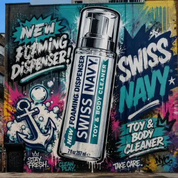 Nettoyant sextoys Swiss Navy Foam, 2-en-1 sans alcool | Dark-Ink