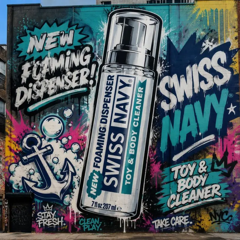 Swiss Navy Toy Cleaner Foam, alcohol-free Tea Tree Oil | Dark-Ink