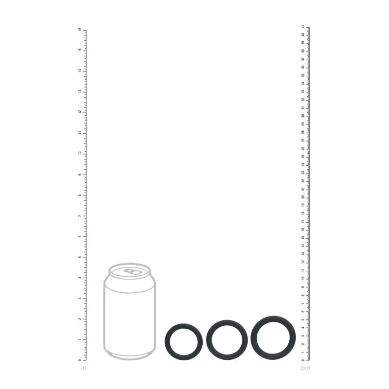 Cockring silicone LEVELZ set 3 tailles L/XL/XXL empilables | Dark-Ink
