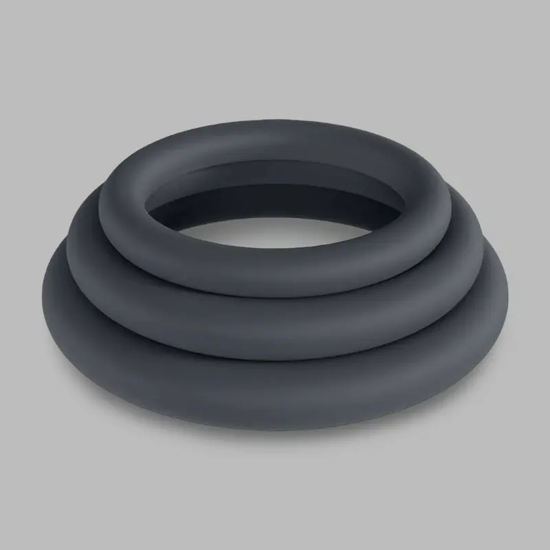 Cockring silicone LEVELZ set 3 tailles L/XL/XXL empilables | Dark-Ink