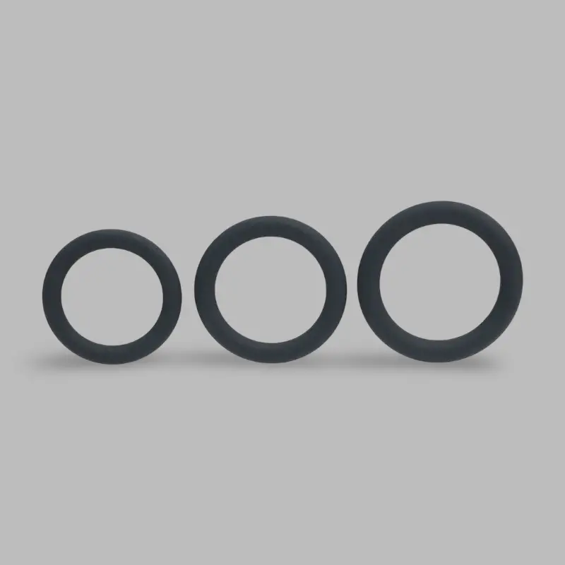 Cockring silicone LEVELZ set 3 tailles L/XL/XXL empilables | Dark-Ink