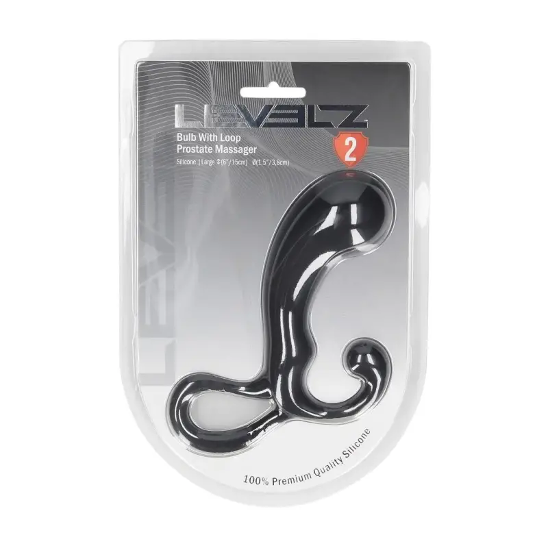 Bulb with Loop Silicone Prostate Massager - S - Black