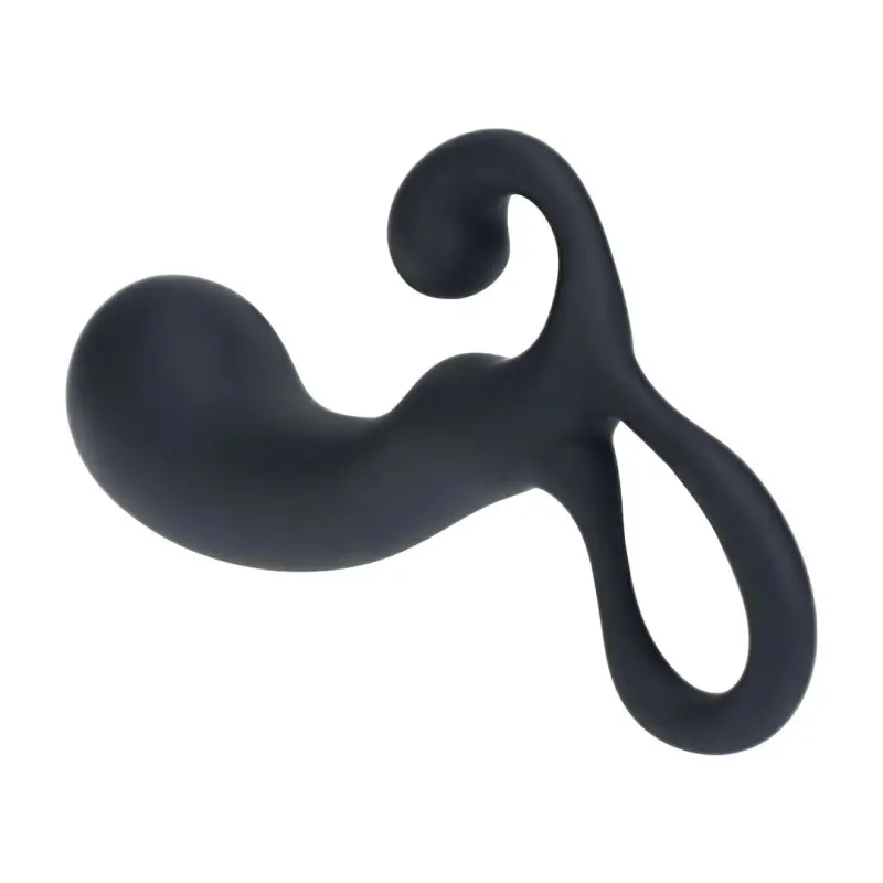 Bulb with Loop Silicone Prostate Massager - S - Black