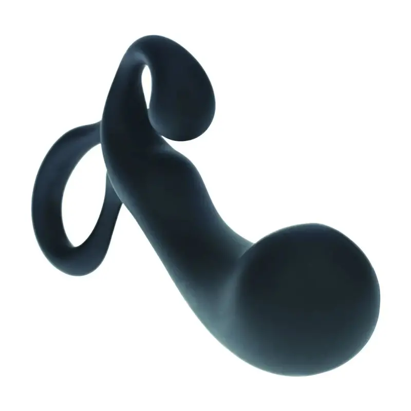 Bulb with Loop Silicone Prostate Massager - S - Black