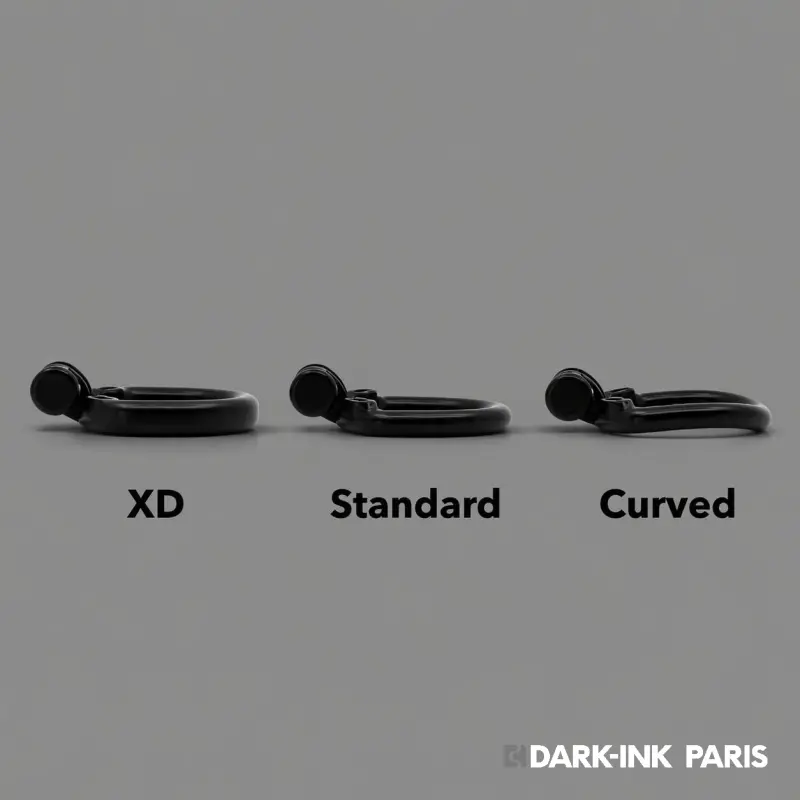 KINK3D Chastity Base Ring, Standard, XD or Curved | Dark-Ink
