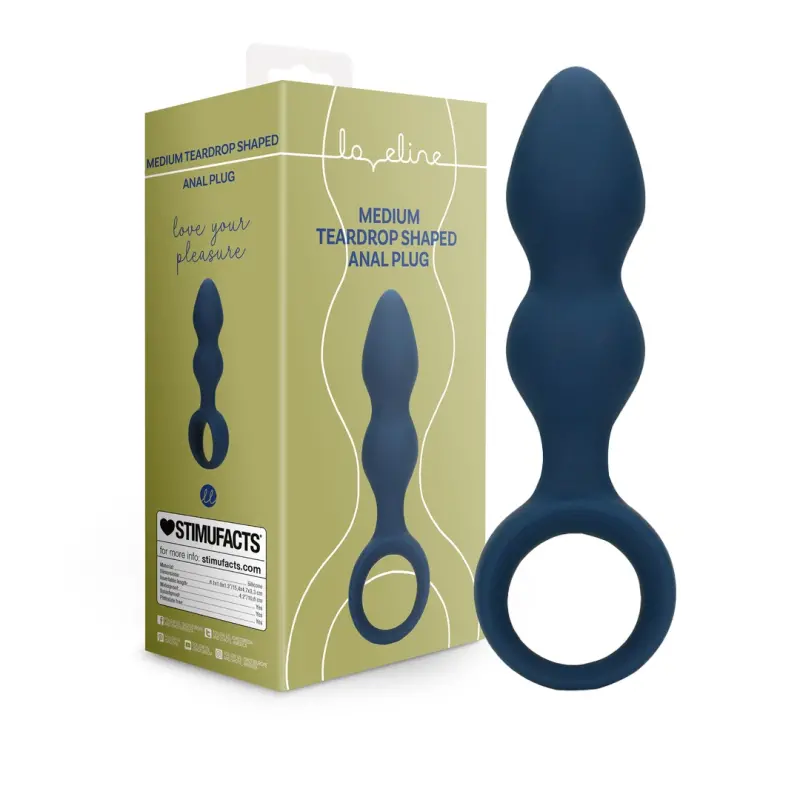 Loveline Teardrop Analplug Baltic Blue aus Silikon | Dark-Ink
