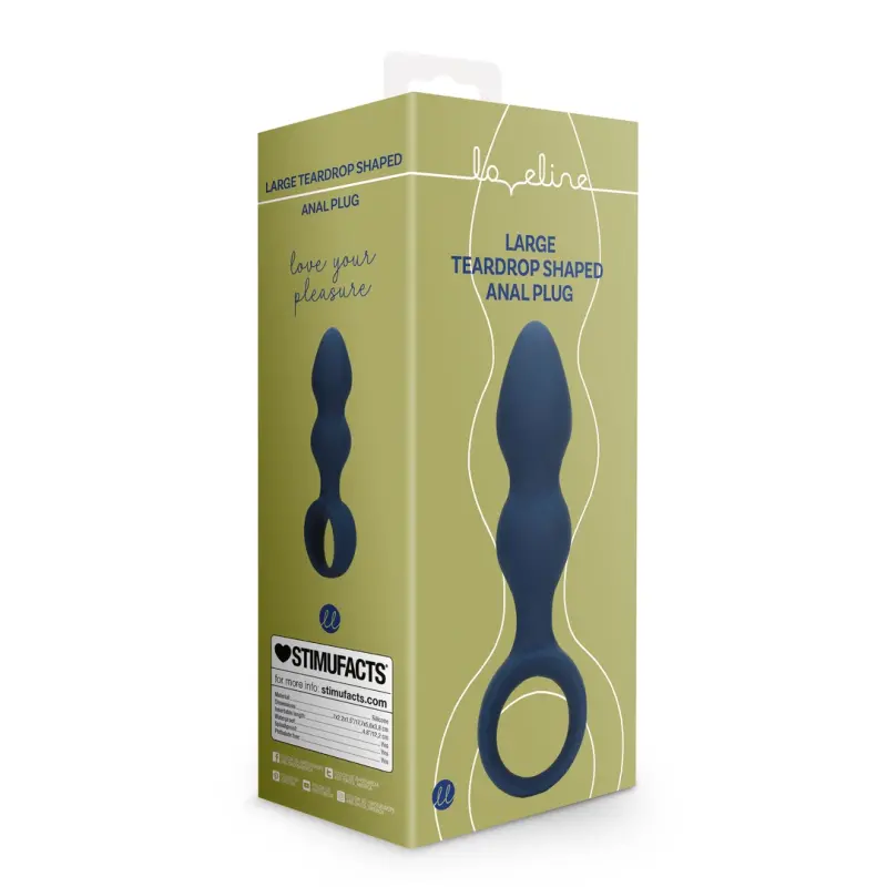 Loveline Teardrop Analplug Baltic Blue aus Silikon | Dark-Ink