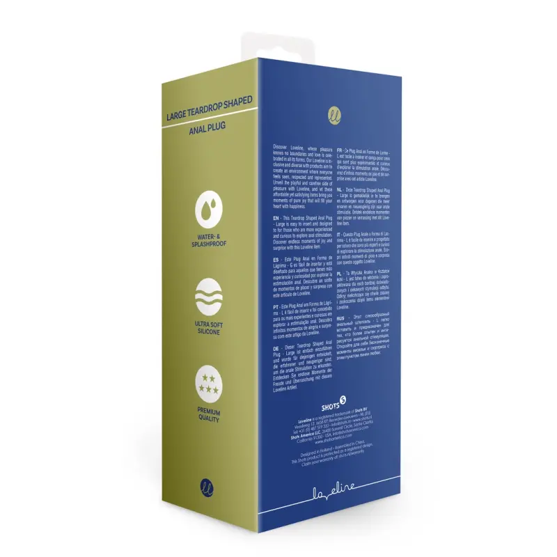 Loveline Teardrop Analplug Baltic Blue aus Silikon | Dark-Ink