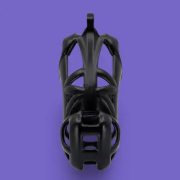 KINK3D Cobra R+ Chastity Cage, open design, 5-5.5 in | Dark-Ink