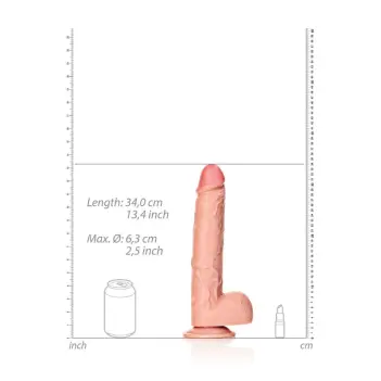 Realistischer Dildo mit Hoden und Saugnapf RealRock | Dark-Ink