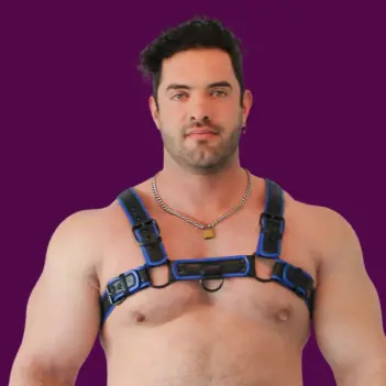 Arnés puppy BRUTUS Vegan Leather, cuero vegano, 4 hebillas | Dark-Ink