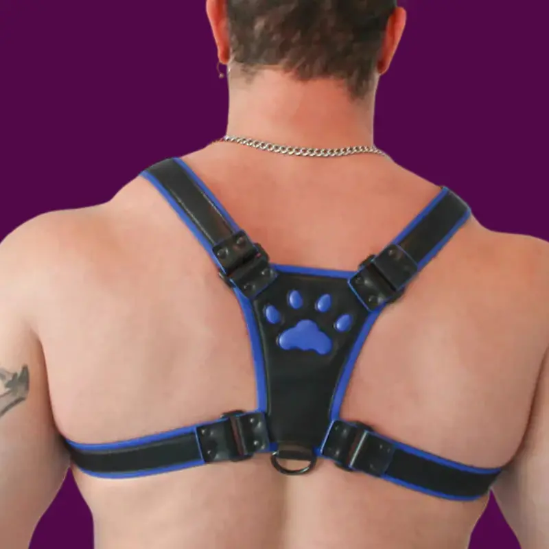 Arnés puppy BRUTUS Vegan Leather, cuero vegano, 4 hebillas | Dark-Ink
