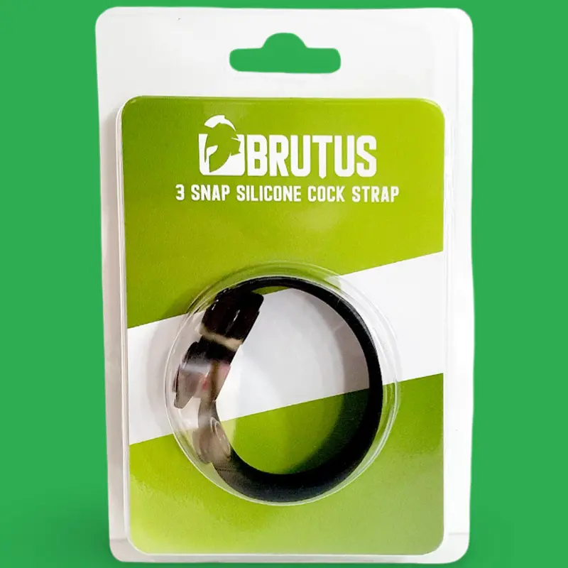 BRUTUS Cockstrap Silicona Negro Ajustable 35–55 mm