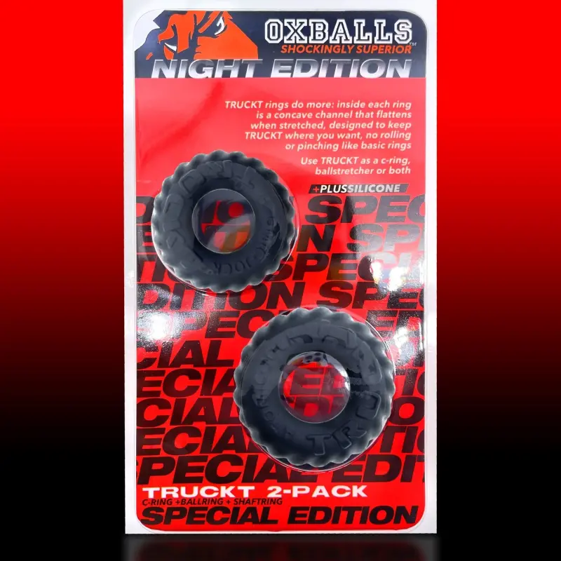 Cockring Oxballs Truckt Night Edition, 2 tallas | Dark-Ink
