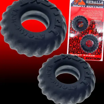 Cockring Oxballs Truckt Night Edition, 2 tallas | Dark-Ink