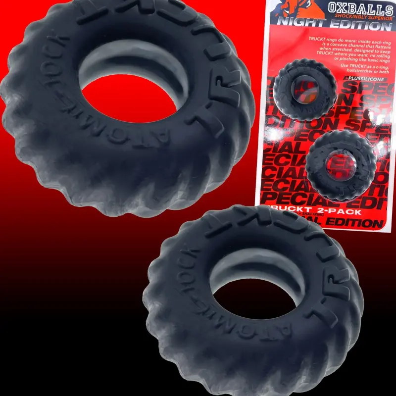 Cockring Oxballs Truckt Night Edition, 2 tallas | Dark-Ink