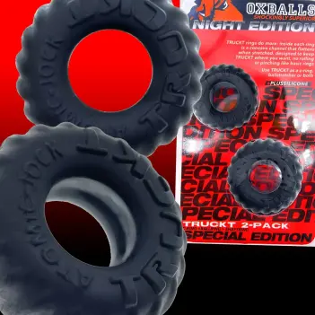 Cockring Oxballs Truckt Night Edition, 2 tallas | Dark-Ink