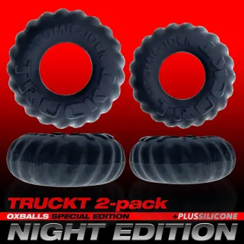 Cockring Oxballs Truckt Night Edition, 2 tallas | Dark-Ink