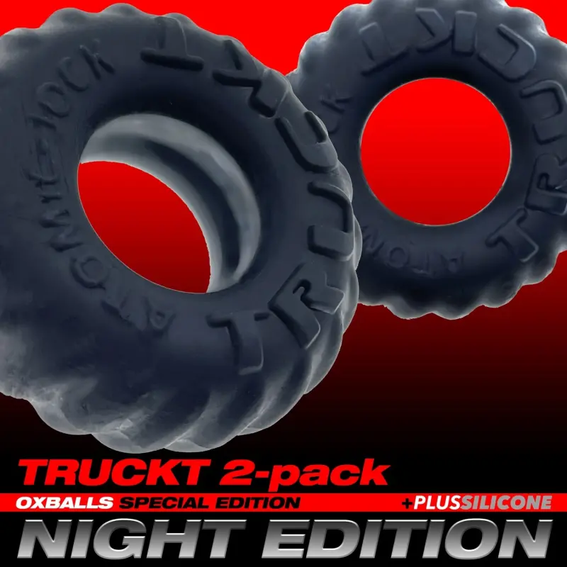 Cockring Oxballs Truckt Night Edition, 2 tallas | Dark-Ink
