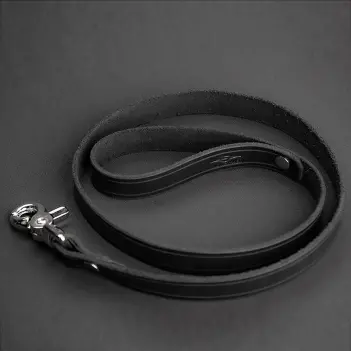 Mr S Leather puppy leash, all leather 32 inch 3 colors | Dark-Ink