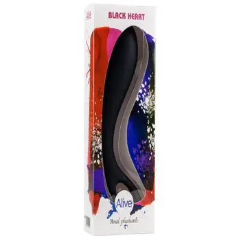 Plug anal Black Heart ALIVE BDSM, base en forma de corazón | Dark-Ink