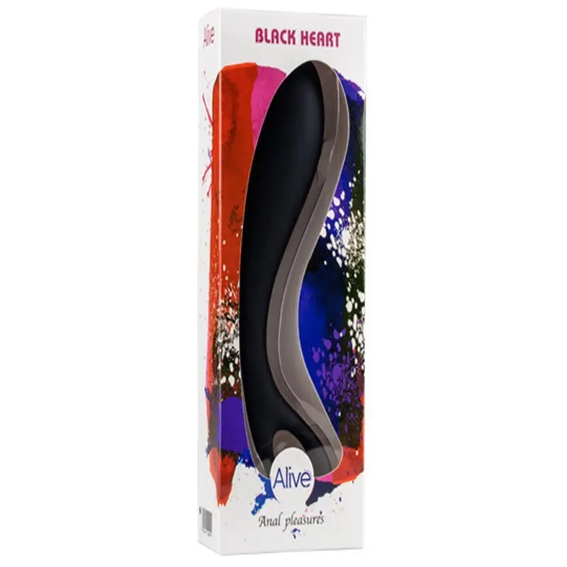 Black Heart Analplug ALIVE BDSM, herzförmige Basis | Dark-Ink