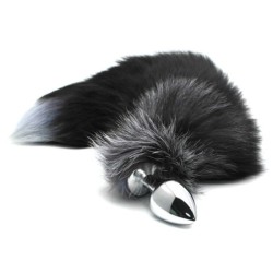 Black & white fox tail plug