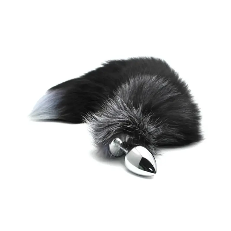 Fox Tail Butt Plug Black & White ALIVE BDSM | Dark-Ink