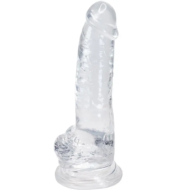 Jelly Dildo Torrent ALIVE Clear 8.1in: ribbed | Dark-Ink