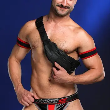 Mr S Leather hip holster, clips to belt or jockstrap | Dark-Ink
